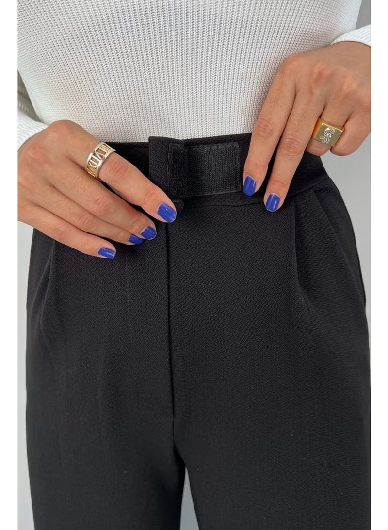 Ritnice Line Women's Lycra Velcro Closure Black Palazzo Trousers - Image 3